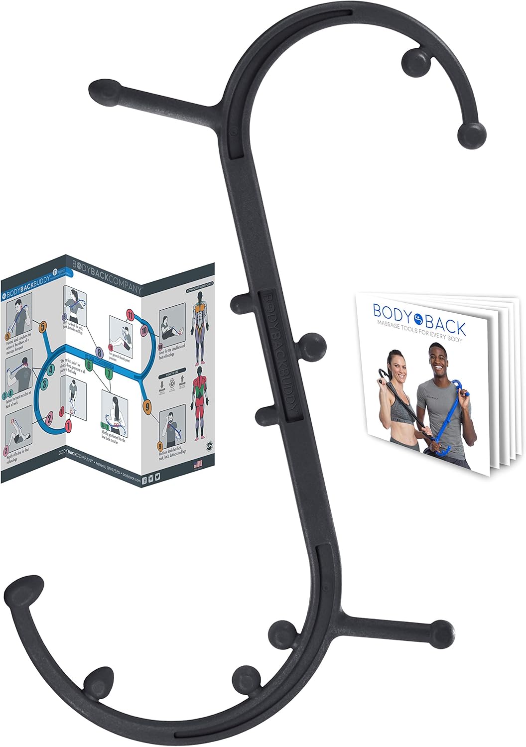 Body Back Buddy Trigger Point Back Massager with Poster 11 Knobs, 3