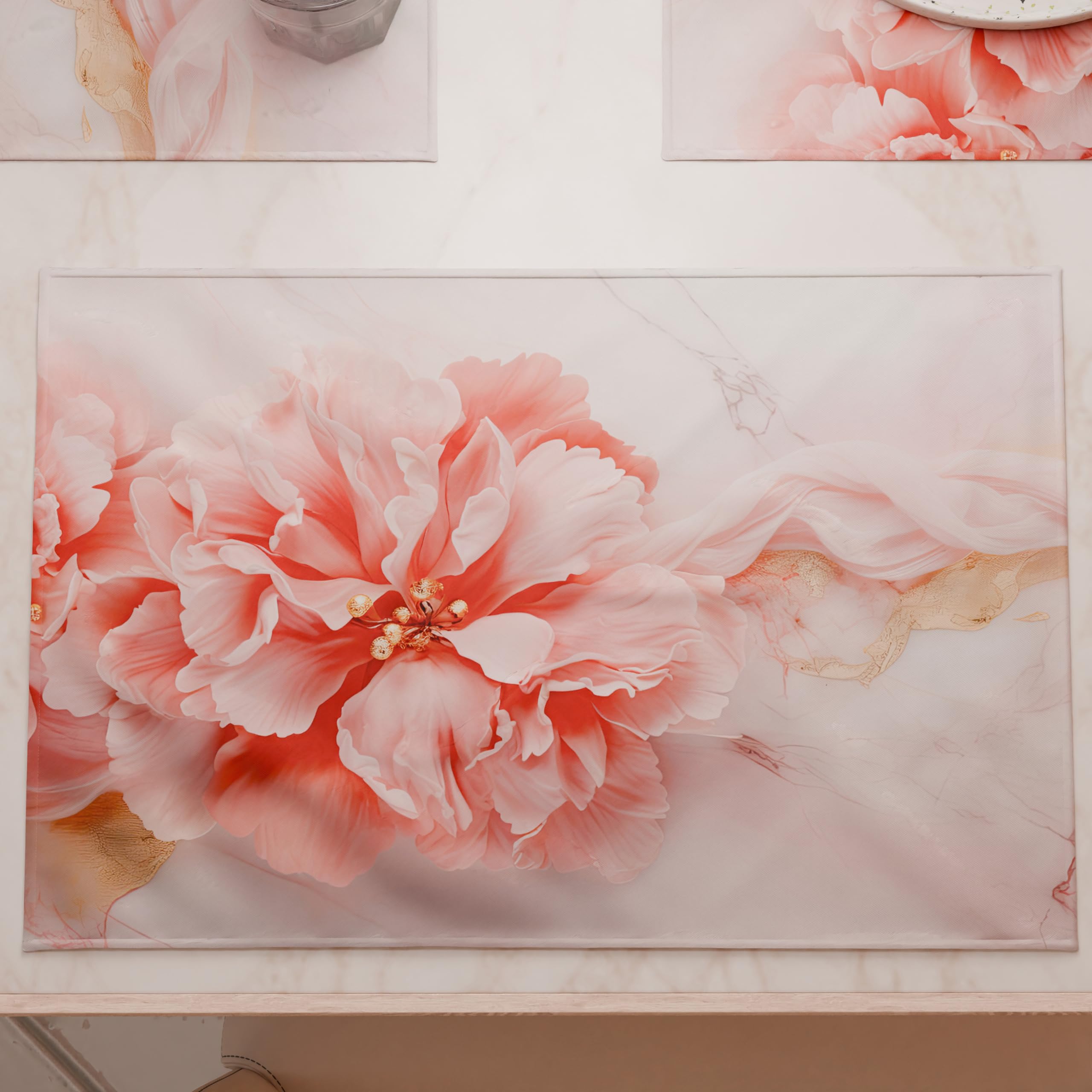 PETTI Artigiani Italiani - American Placemats with Digital Print, American Placemats in Fabric and Washable (Set of 6-30 x 45 cm) Honululu, 100% Made in Italy