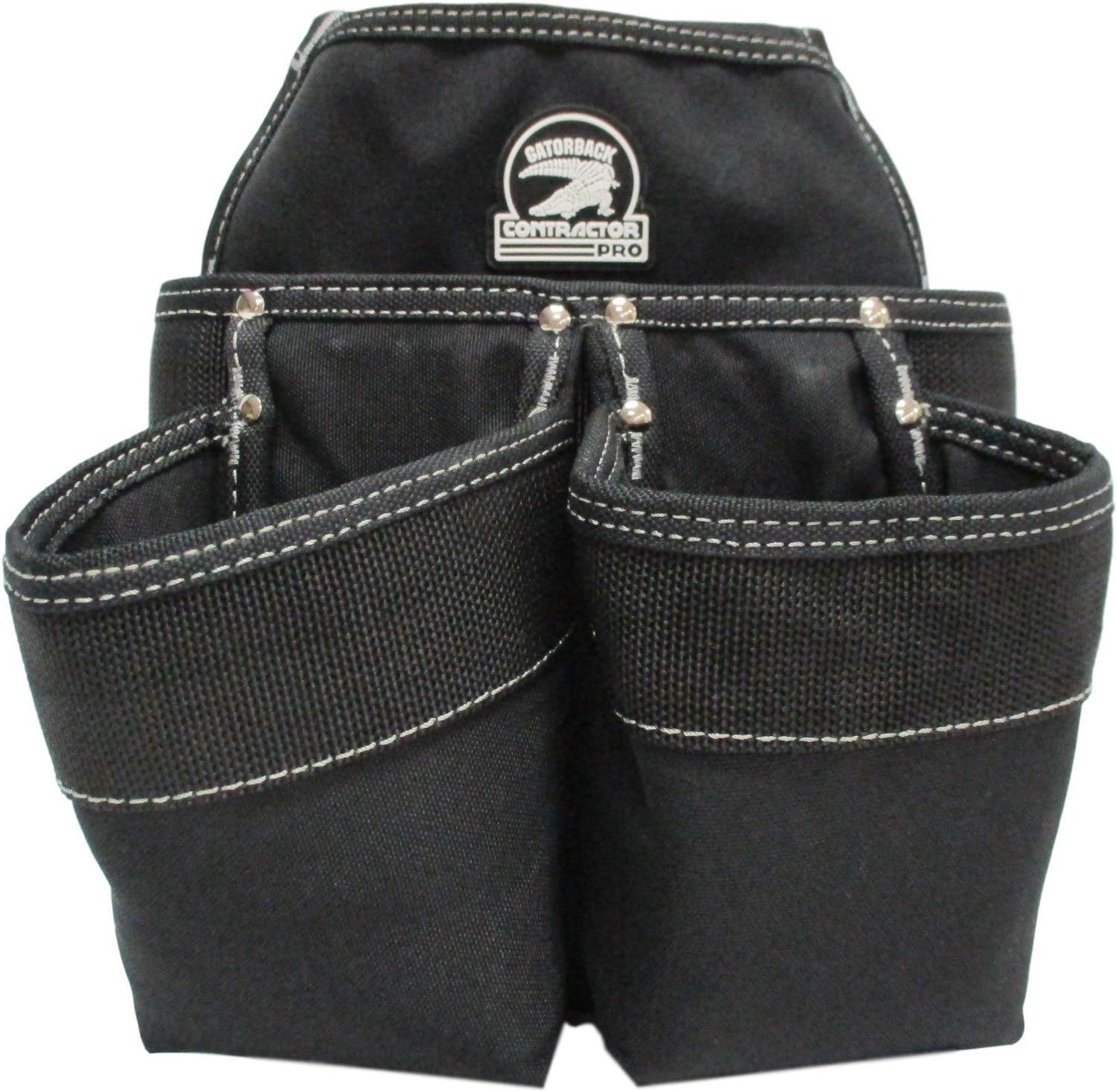 TradeGear Heavy-Duty Carpenter Fastener Pouch - Durable Tool Belt Ready Carpenter Fastener Pouch With 6 Pockets And Exterior Strap For Add-On Pouches Partnered with Gatorback Contractor Pro