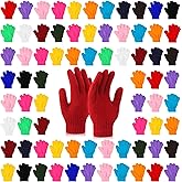 Handepo 150 Pairs Kids Gloves Bulk Winter Knitted Warm Gloves Full Finger Children Mittens for Christmas Boys Gift Girls