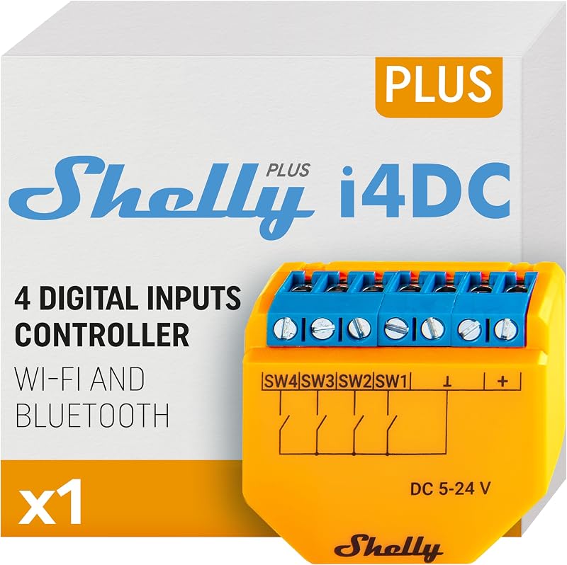 Shelly Plus i4 DC Wi-Fi Smart 4-Digital Inputs Controller 5-24VDC Home