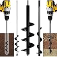 Garden Auger Drill Bit Set - 1.6 Inch Planting Tools For Bulbs & Flowers