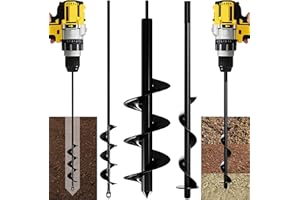 SPROOT Auger Drill Bit for Planting 2 Pack with Soil Mixer – 1.6 x 16 Inch & 3.5 x 16 Inch Set - Garden Earth Auger and Bulb Planter Tool - Hole Digger for 3/8 Inch Hex Drive