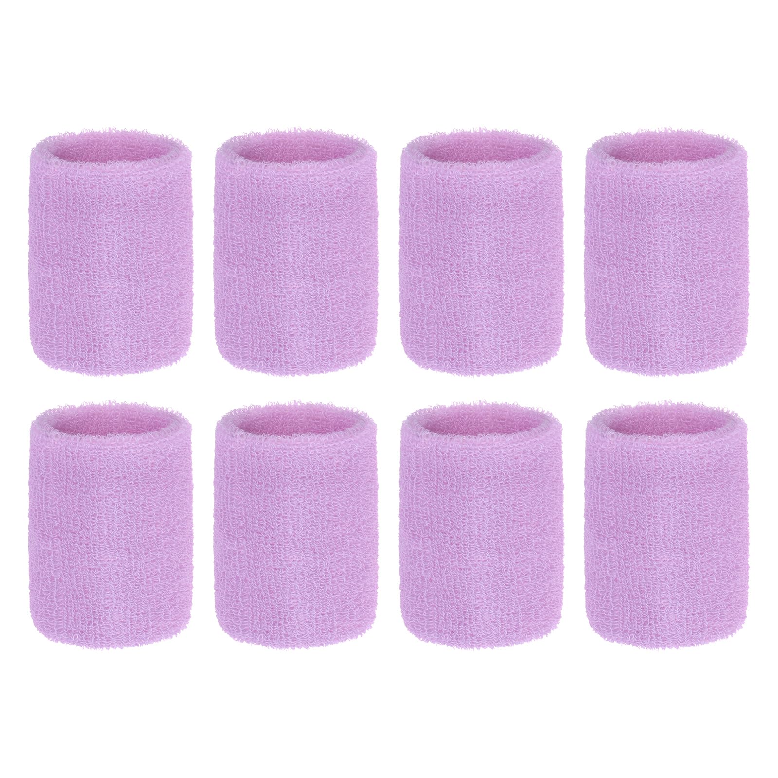 PATIKIL Wrist Sweatbands, 8Pack Sports Wristbands Sweatbands Wrist for Tennis Badminton Basketball Football, Purple