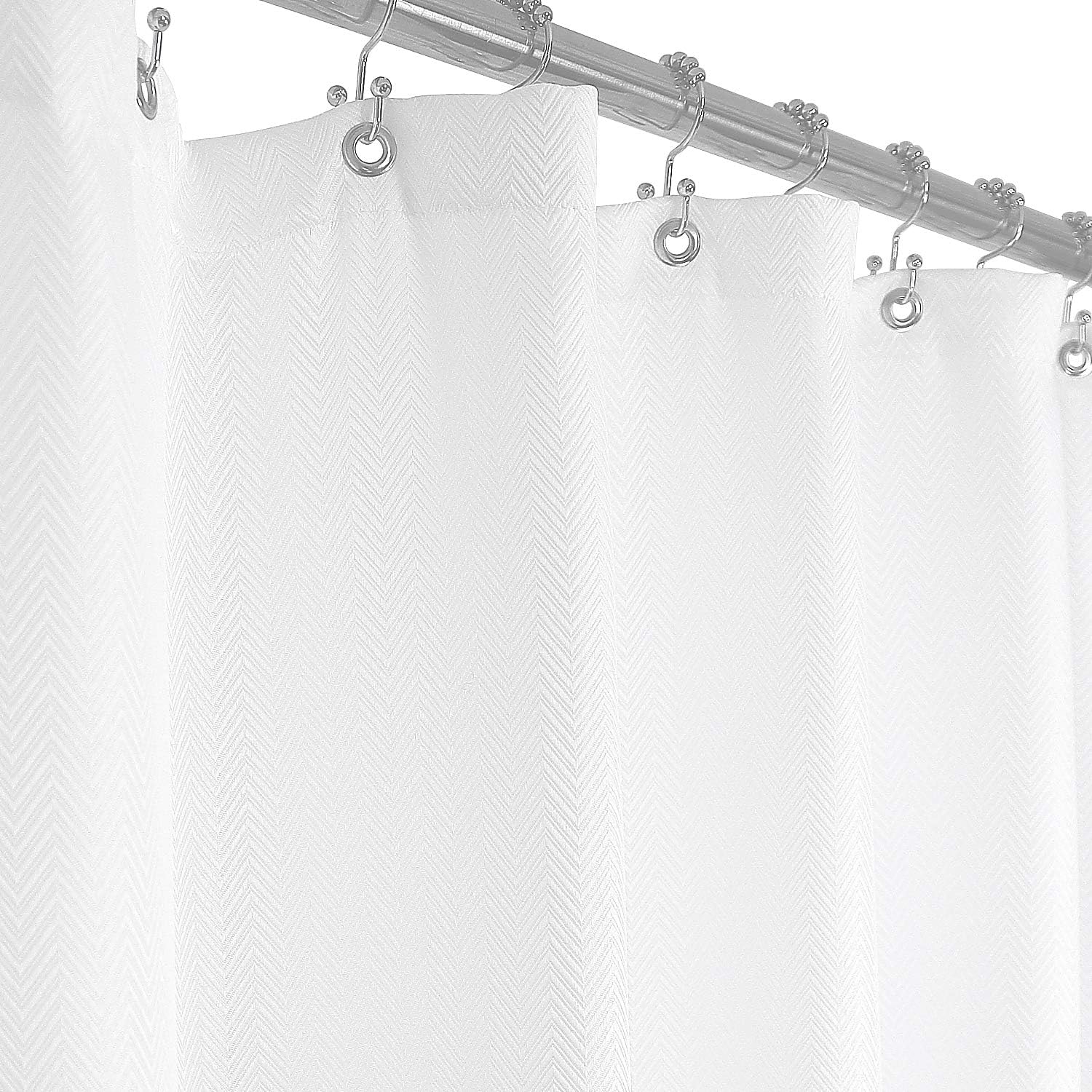 Amazon Com Barossa Design Chevron Textured Fabric Shower Curtain