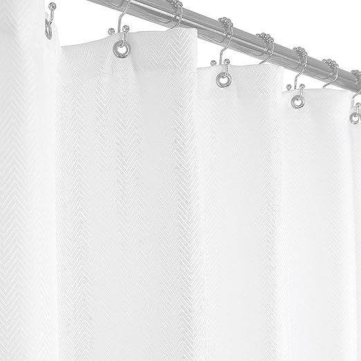 Amazon Com Barossa Design Chevron Textured Fabric Shower Curtain