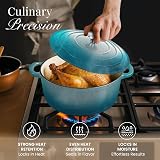 Nuovva Enamelled Cast Iron Dutch Oven 5 Qt Teal 24cm with Lid view 6