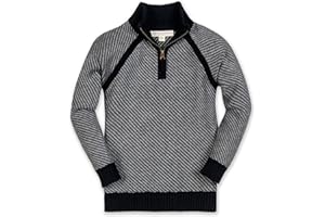 HOPE & HENRY Half Zip Pullover Sweater with Elbow Patches