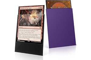 PROIJEUT 200 Pack Card Sleeves, Matte Dual Trading Card Sleeves with Opaque Back & Smooth Shuffle, Tear Resistant Card Protectors for MTG, TCG and Game Cards (Metallic Purple)