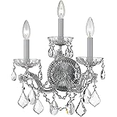 Crystorama Maria Theresa 3 Light Hand Cut Crystal Polished Chrome Sconce