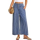 ANRABESS Womens Wide Leg Barrel Jeans 2026 Fashion Spring Baggy High Waisted Trendy Cropped Flowy Denim Pants with Pockets
