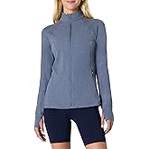 Amazon Essentials Women's Athletic Soft Performance Lightweight Zip Up Workout Running Jacket, Space Dye