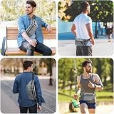 ProCase Bum Bag Waist Fanny Pack 6 Pockets Adjustable Belt Grey L view 2