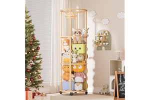 unlumm Stuffed Animal Storage with Wheels, Rolling Toy Storage Organizer, Stuffed Animal Zoo Storage, Space Save Plushie Hold