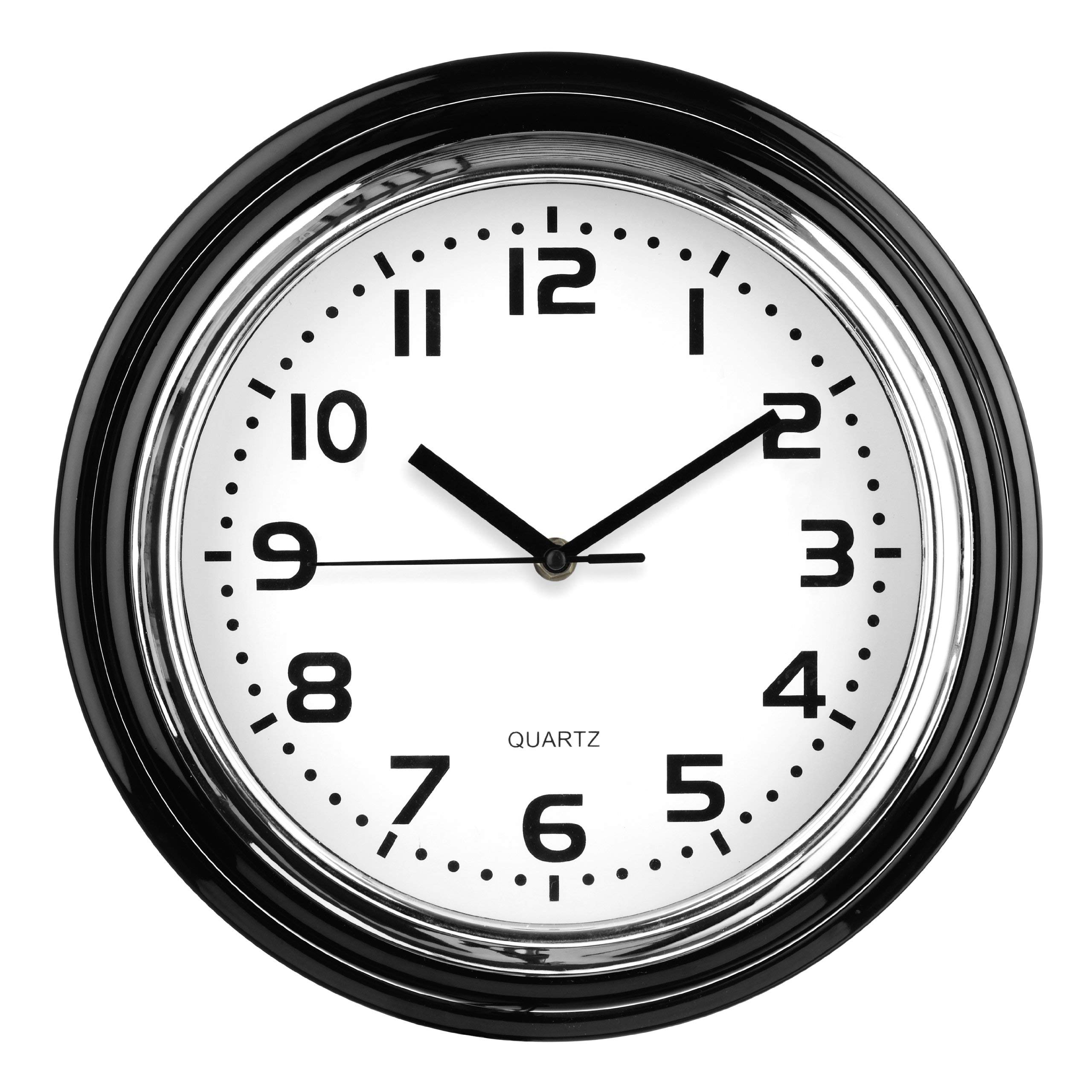 Premier Housewares 2200636 Round Wall Clock - Chrome H30 x W30 x D10cm