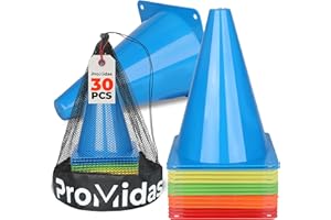 ProMidas 7 Inch(12 PCs) Soccer Cones for Training Kids with Mesh Bag - Small Traffic Cones for Sports Training - Flexible Conos for Soccer Practice, Basketball & Football Drills Equipment