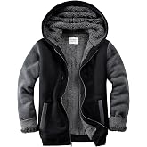 WINDFIT Men Sherpa Jacket Heavyweight Zip Hoodie Fleece Hooded