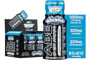 ABE ALL BLACK EVERYTHING All Black Everything Energy Shots | 12 Pack | 300mg Caffeine | Blue Razz | Zero Sugar | Energy Focus Supplement | Nootropic Blend for Gym or Work
