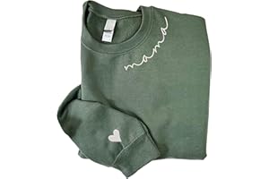 Regamor Mama Sweatshirts For Women Embroidered Mom Sweatshirt New Mom Gifts Mama Sweatshirt New Mom Gift Christmas 2023