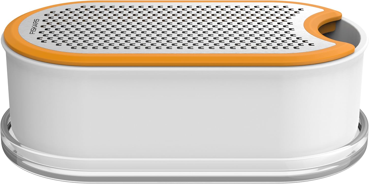 Fiskars Handreibe mit Behälter, Füllinhalt: 400 ml, Maße (LxBxH): 16,8 x 9,0 x 5,9 cm, Metall/Kunststoff, Functional Form, 1019530