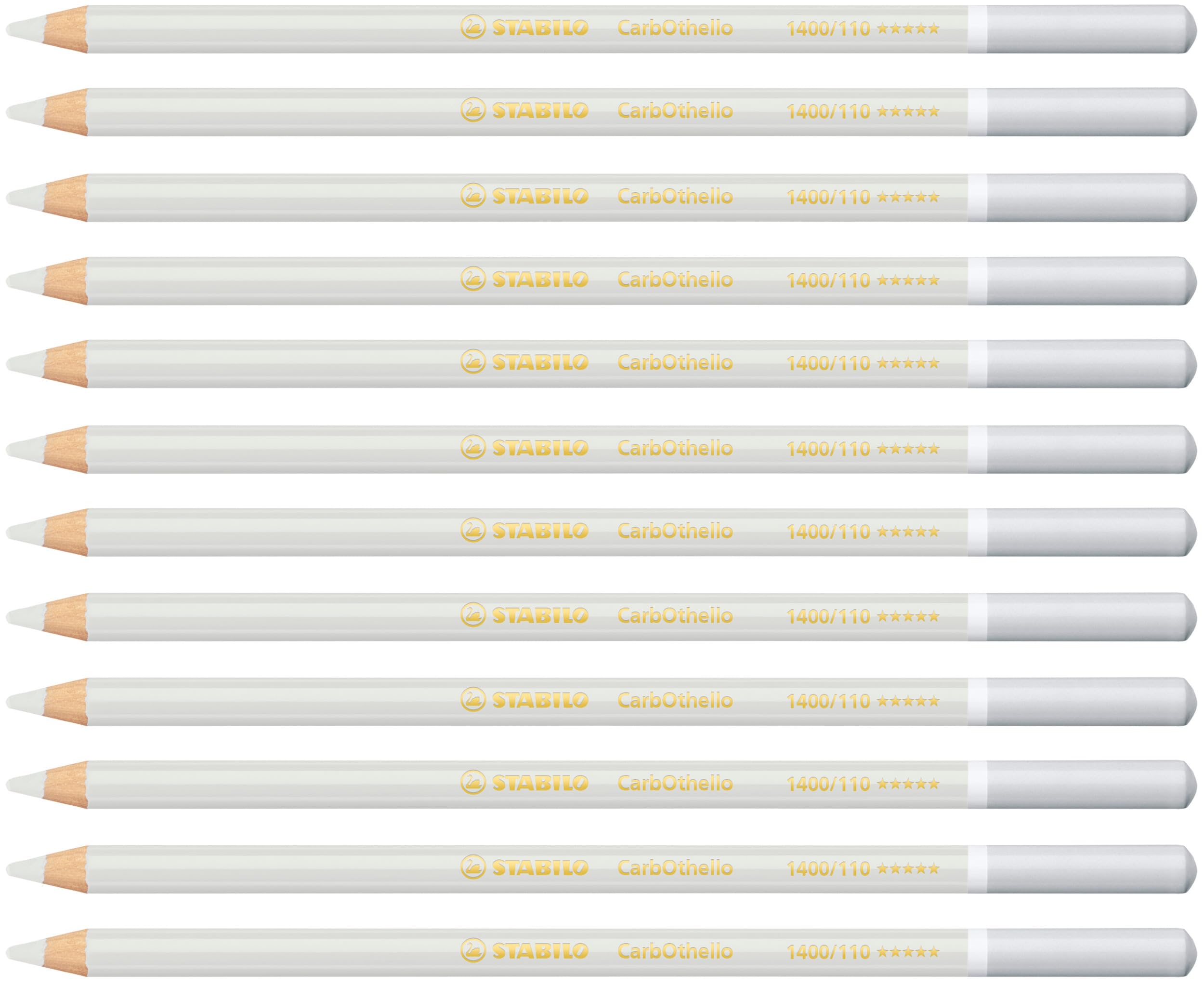 STABILO CarbOthello - Chalk-Pastel Pencil - Pack of 12 - Grey White