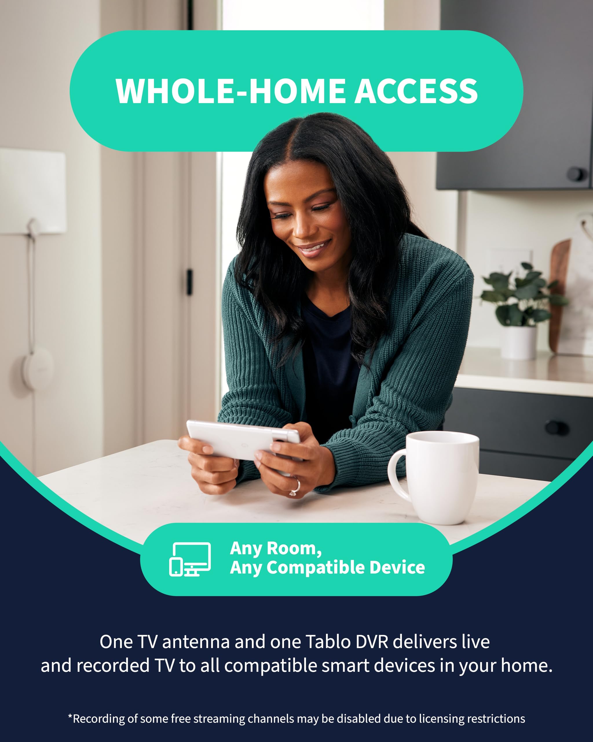 Tablo TV 4th Gen 4-Tuner Over-The-Air (OTA) DVR - Watch, Pause & Record Live TV, News, Sports & Movies Throughout Your Home Over Wi-Fi - Pairs w/Any TV Antenna - 50+ Hrs Recording - No Subscriptions