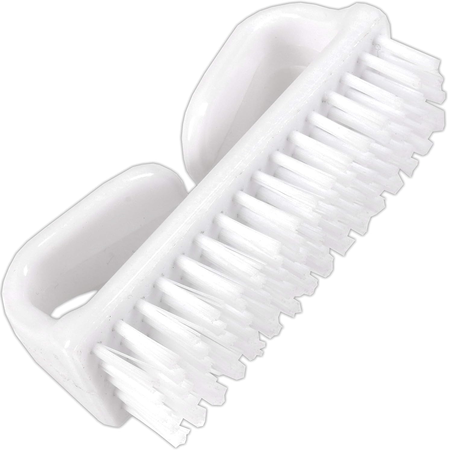 Hygienic Plastic Nail Brush with Strong Bristles & Looped Handles for