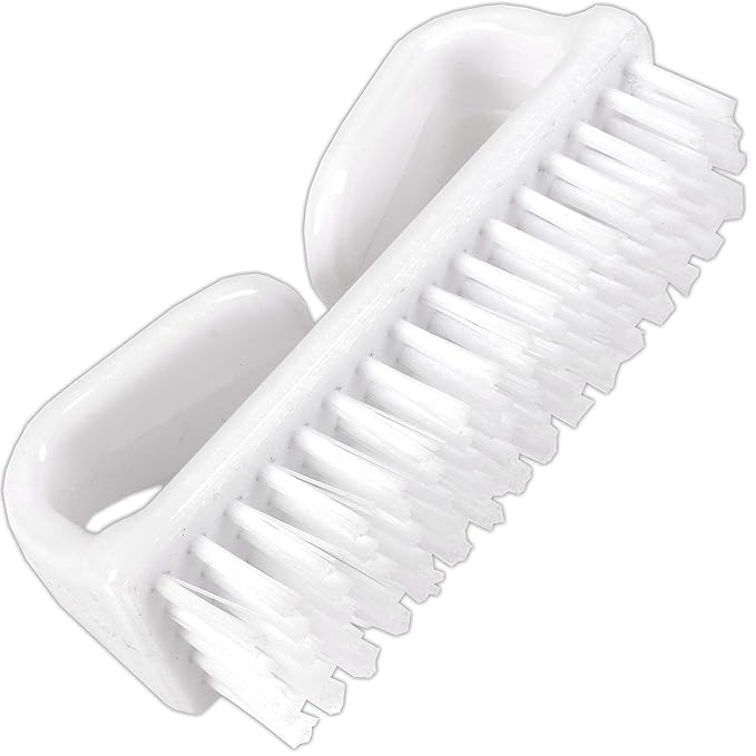 Hygienic Plastic Nail Brush with Strong Bristles & Looped Handles for