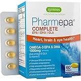 Igennus Pharmepa rtg Omega 3 EPA DHA Fatty Acids 1000mg, IFOS Certified, High Potency Wild Fish Oil with GLA Evening Primrose Oil, Lemon Flavor, 60 Softgels