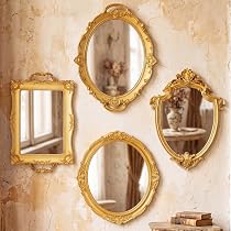 BrightRow Vintage Mirror Set,13in/8in/7in/4in,Classic Style,5 Pcs