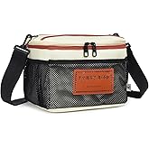 SUNNY BIRD Insulated Lunch Bag with Foldable and Leakproof Design, Thermally Insulated, Shoulder Strap for Women, Men and Teen (White 002)