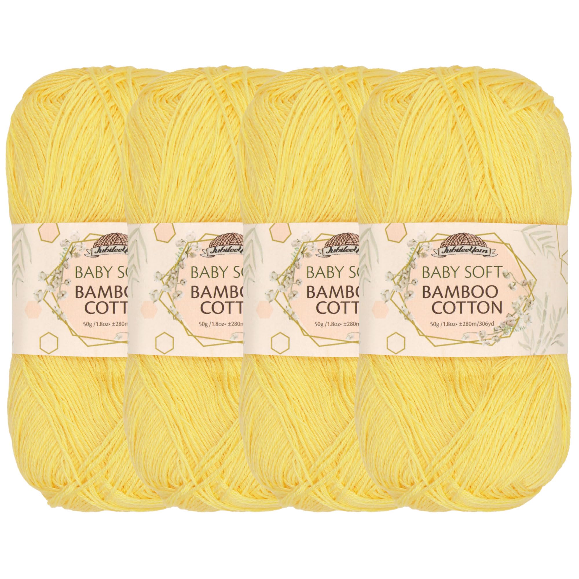 JubileeYarn Baby Soft Bamboo Cotton Yarn - 50g/Skein - Yellow Brick Road - 4 Skeins — image 1