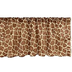 Ambesonne Earth Tones Window Valance, Giraffe Skin