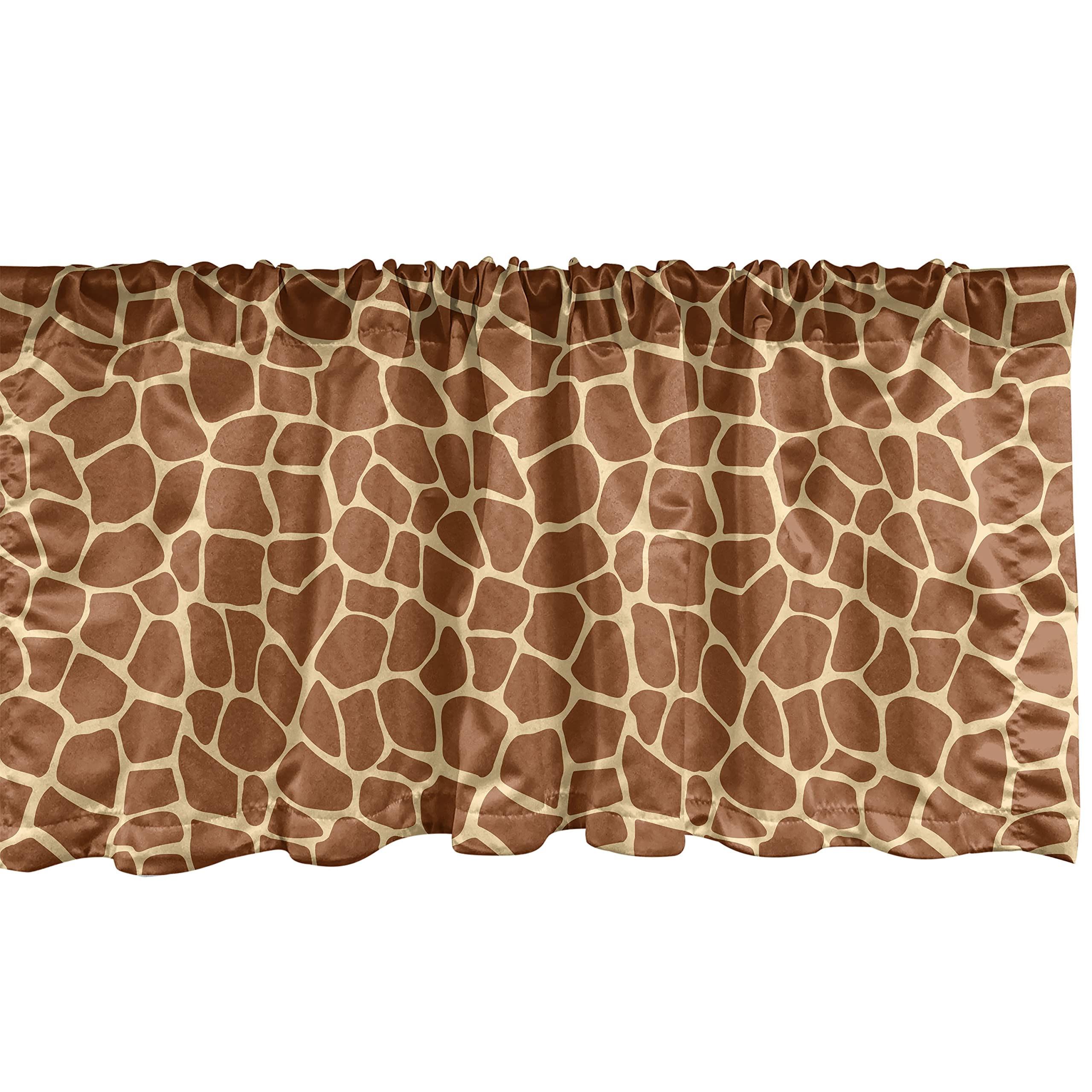 Ambesonne Earth Tones Window Valance, Giraffe Skin