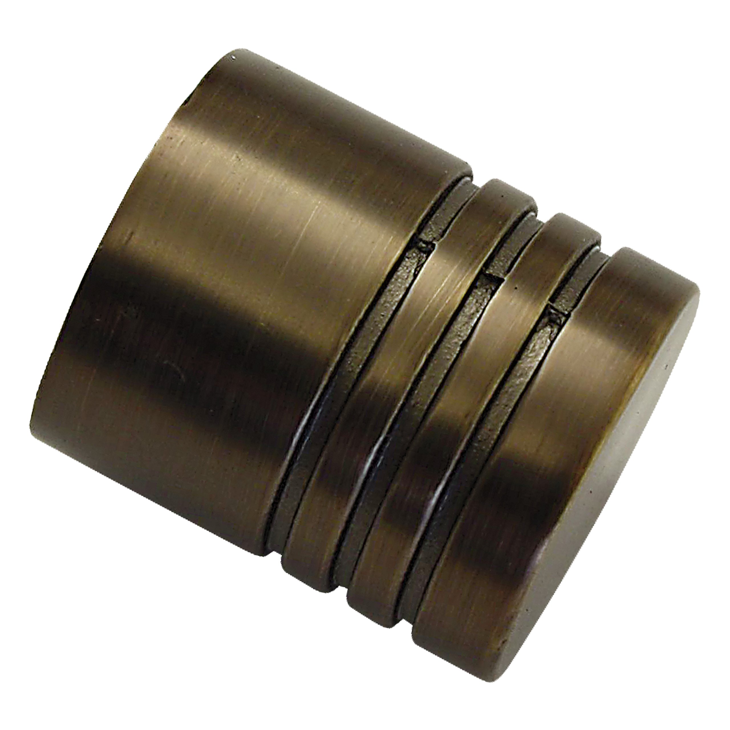 Gardinia End Caps for Curtain Rods, 2 x Finial Cylinder, Chicago Series, Metal, Bronze, 20 mm Diameter