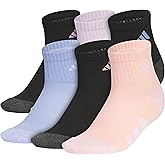 adidas Unisex Kids Cushioned Quarter Ankle Socks for Boys and Girls (6 Pairs) Durable & Comfortable