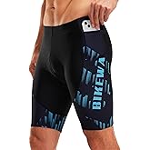 Bikewa Men's Bike Shorts 4D Padded Biking Road Cycling Bicycle Pants Biker Shorts for Men Zipper Pockets