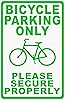 Bicycle Parking Only Sign Please Secure Properly. 9x12 Metal. Bike Rack ...