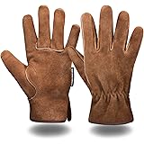 COREGROUND Leather Safety Work Gloves Gardening Carpenter Thorn Proof Truck Driving for Mens and Womens Waterproof heavy duty