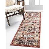 Unique Loom Utopia Collection Area Rug - Larissa (2' x 8' Runner Terracotta/Blue)
