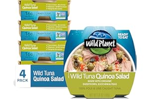 Wild Planet Ready-To-Eat Wild Tuna Quinoa Salad With Organic Sweetcorn, Zucchini & Peas, Tuna Salad, 5.6oz (Pack Of 4)