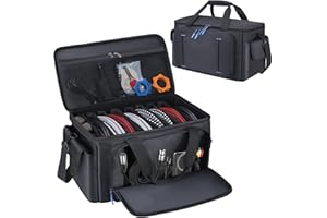 Aleemin Large DJ Cable File Bag with 8 Detachable Dividers, DJ Bag Padded with Multi-Compartment & Pockets for Music Equipment, DJ Travel Gig Bag Cords Organizer for Musician Instrument