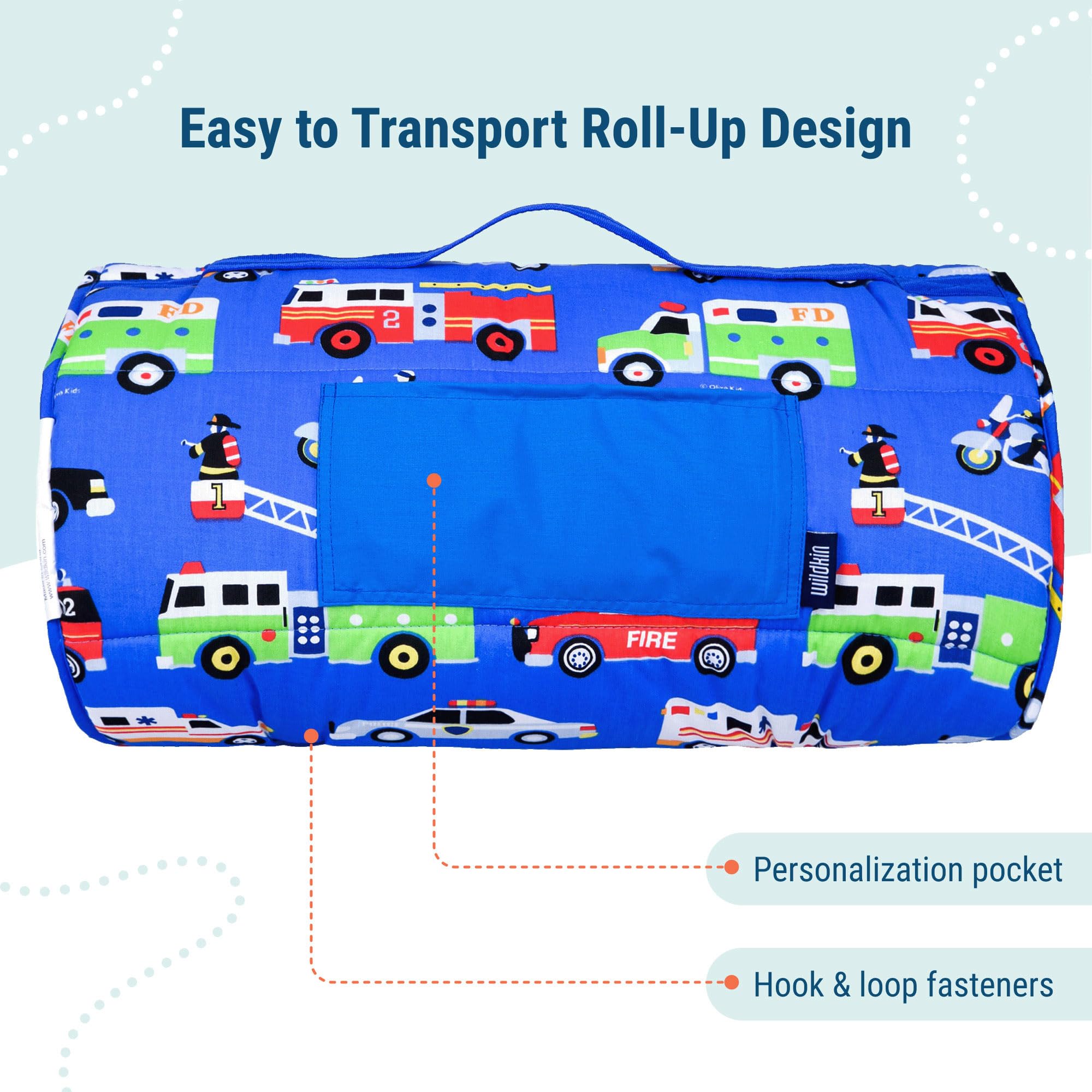 Wildkin Kids Original Nap Mat – Cozy Kids Sleep Mat with Pillow, ideal for School & Travel - Heroes