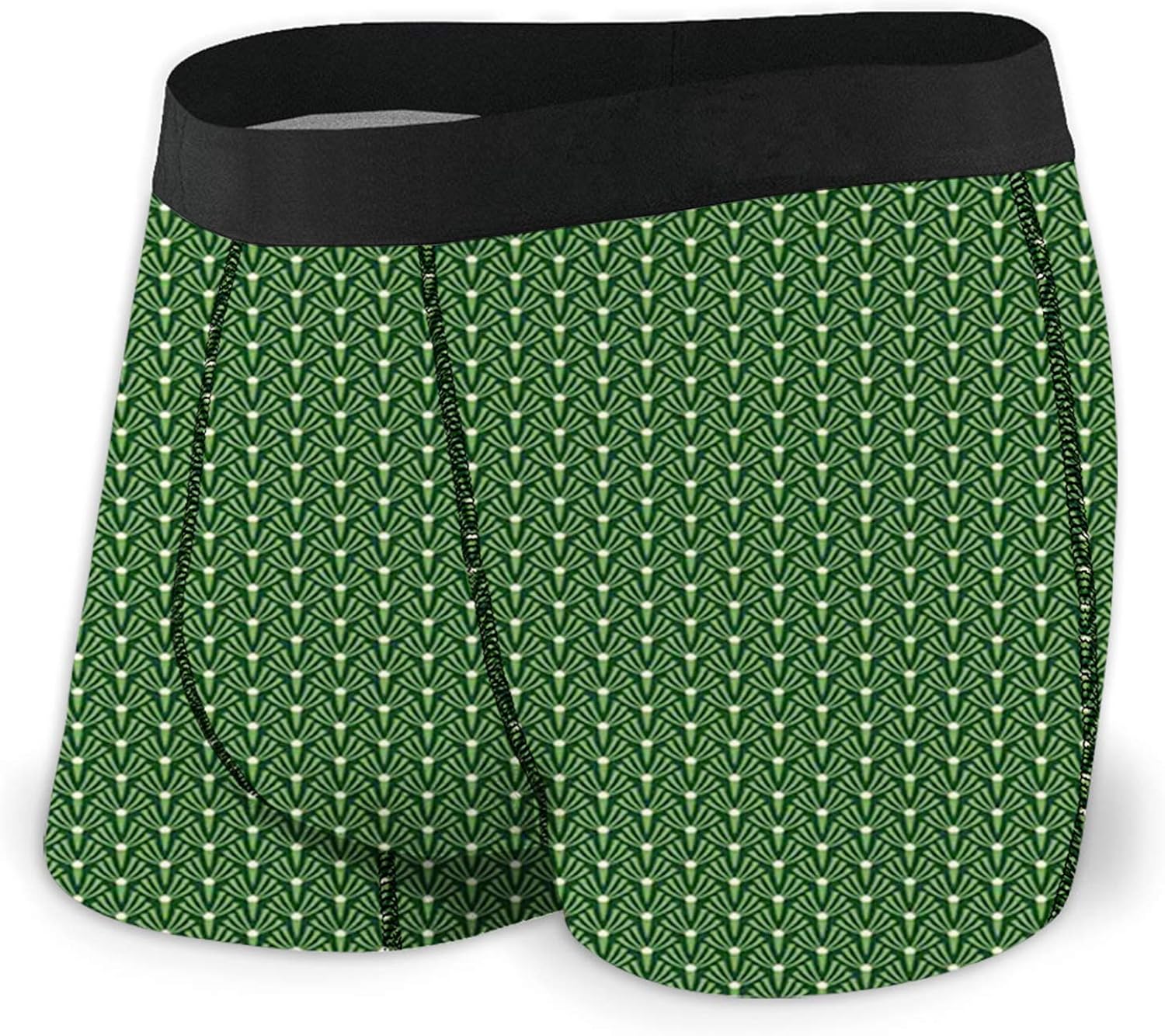 Men's Boxer Briefs,Foliage Pattern with Dots Artistic Illustration