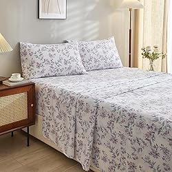 VClife White Floral Sheets Soft Microfiber