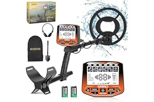 OMMO Metal Detector, Adults Metal Detector with Adjustable Stem, 5 Detection Modes Metal Detector for Adults, Higher Accuracy Gold Detector IP68 Waterproof Coil for Detecting Gold Treasure