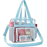Busiuw Clear Bag for Stadium Events 12x12x6, Clear Bag Clear Tote Bag with Reinforced Straps for Sporting Events Travel