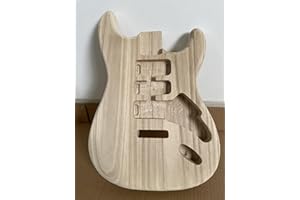 SDWU&TONG DIY Handcrafted Guitar Body Candlenut Wood Electric Guitar Body Guitar Barrel Replacement Parts for ST Style Guitars Unfinished Parts H-S-H