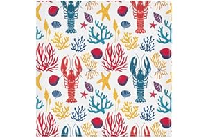 Kigai Cloth Napkins Set of 6 Lobsters Dinner Napkins 20x20 in, Washable & Reusable Fabric Table Napkin for Dining Parties Hol