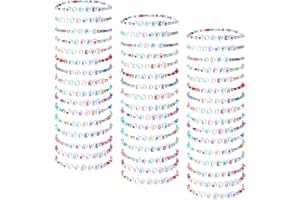 Otuuz 48 Pcs summer Kids Friendship Bracelet Set Adjustable Beads Bracelets Cute Friendship Princess Pretend Play Stretch Jewelry Set for Girls Women(Exquisite)